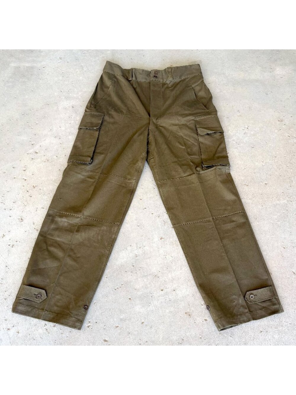 1950s French Army M47 HBT Cargo Trousers — Never Worn — 39x33